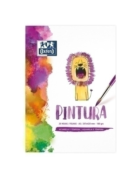 BLOC DE DIBUJO OXFORD KIDS PINTURA ENCOLADO LISO A3 180g 20h