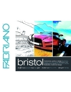 BLOC DE DIBUJO FABRIANO BRISTOL ILLUSTRAZIONE ENCOLADO A4 250g 20h
