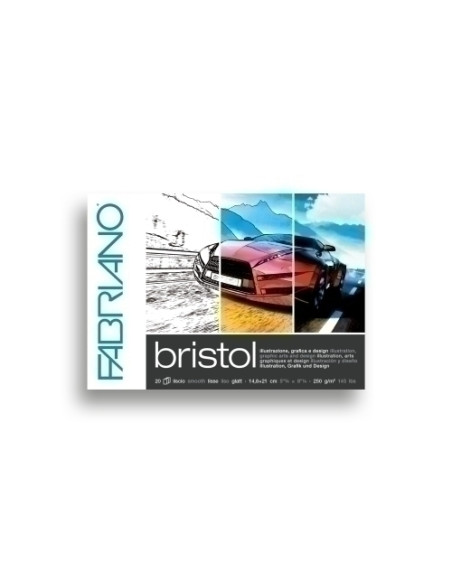 BLOC DE DIBUJO FABRIANO BRISTOL ILLUSTRAZIONE ENCOLADO A5 250g 20h