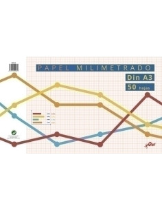 BLOC DE DIBUJO OLEF MILIMETRADO ENCOLADO A3 80g 50h