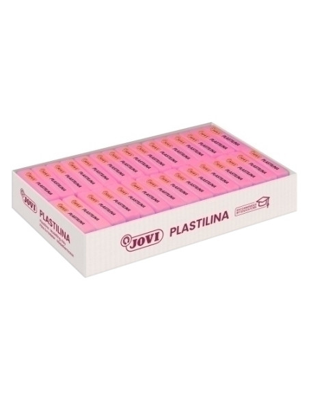 JOVI PLASTILINA SCHOOL PASTILLA 50GR ROSA CAJA 30 UD
