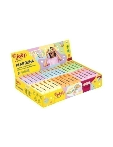 PLASTILINA JOVI 70 PASTILLA 50 gr SURTIDO COLORES PASTEL CAJA DE 30 5x 6 col