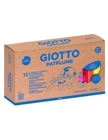 PLASTILINA GIOTTO PATPLUME 150 GR SURTIDO CAJA DE 12