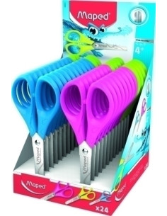 TIJERAS ESCOLARES MAPED ESSENTIALS PULSE 13 cm EXPOSITOR de 24