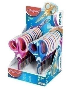 TIJERAS MAPED ZENOA FIT SOFT 13 cm ASIMETRICA EXPOSITOR DE 24