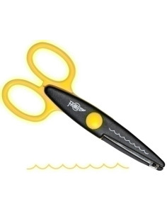 TIJERAS FAIBO DENTADA 13 cm AMARILLO