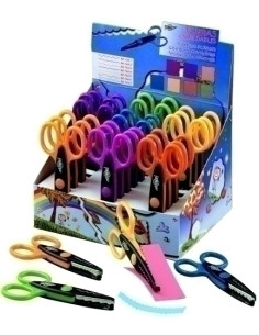 TIJERAS FAIBO DENTADA 13 cm SURTIDO EXPOSITOR DE 24