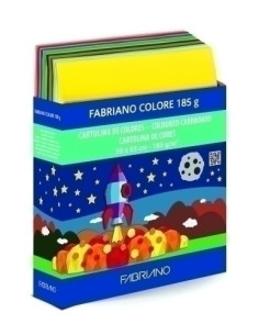 CARTULINA 50x65 FABRIANO COLORE 185g EXPOSITORCONTENIDO 450 uds 50xAm Canario rojo y negro25xamarilllo intenso naranja rosaviole