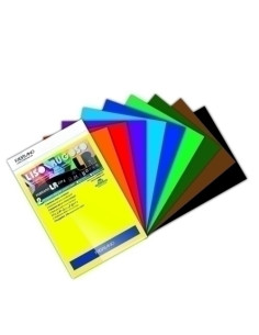 CARTULINA A4 SIRIO 220g LISORUGOSO COLORES INTENSOS PAQUETE de 10