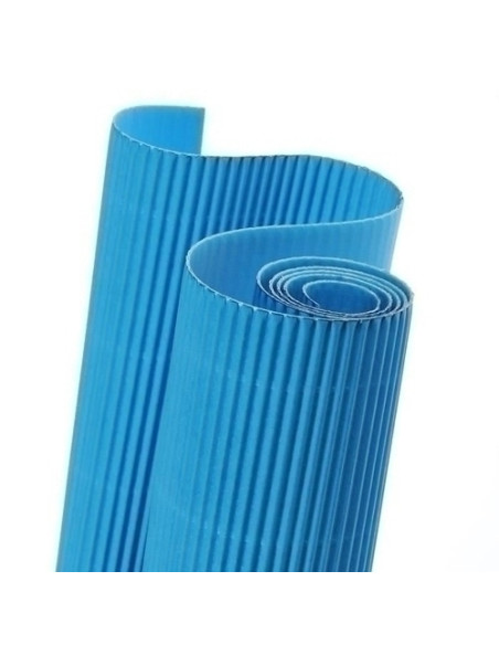 CARTON ONDULADO CANSON 300g ROLLO 05x07 m AZUL TURQUESA PAQUETE de 10