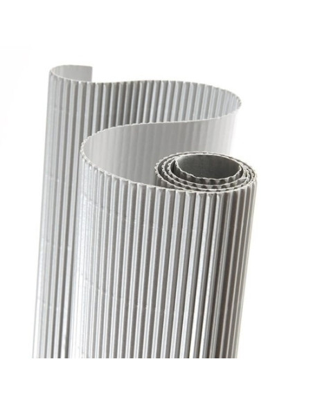 CARTON ONDULADO CANSON 300g ROLLO 05x07 m PLATA PAQUETE de 10