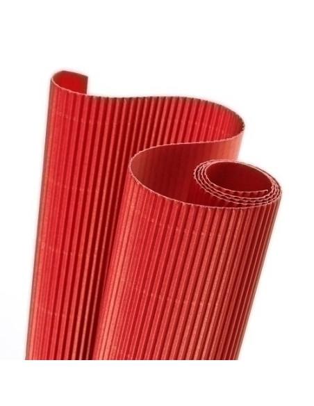 CARTON ONDULADO CANSON 300g ROLLO 05x07 m ROJO VIVO PAQUETE de 10