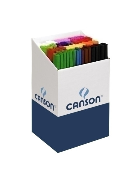 PAPEL CREPE PINOCHO CANSON 30g 05x25m EXPOSITOR de 60 SURTIDO COLORES VIVOS