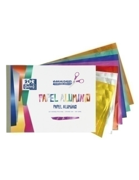 BLOC OXFORD MANUALIDADES 10 hojas PAPEL ALUMINIO