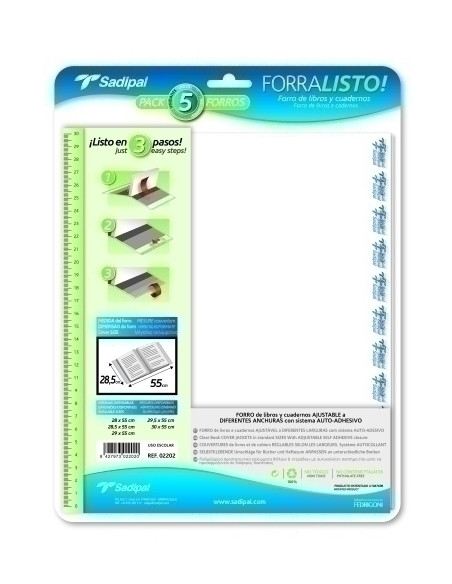 FORRO AJUSTABLE SADIPAL PP TRANS285 x 52 cm BLISTER de 5