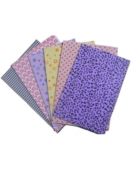 GOMA EVA OLEF IMPRESA HOJA 40x60 cm BOLSA de 12 surtido