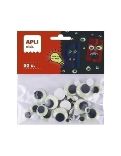 OJOS MOVILES APLI REDONDOS BRILLANTES EN LA OSCURIDAD SURTIDOS BOLSA de 50