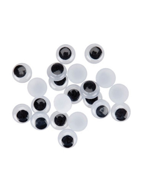 OJOS MOVILES SMART OVALADOS 8 mm NEGRO PACK de 60
