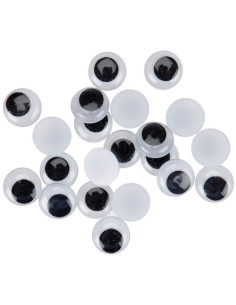 OJOS MOVILES SMART REDONDOS 8 mm NEGRO PACK de 70