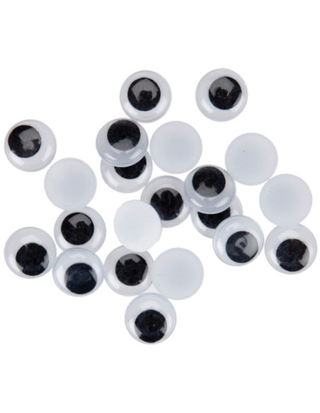 OJOS MOVILES SMART REDONDOS 8 mm NEGRO PACK de 70