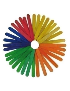 PALILLOS PLANOS FIXO KIDS MADERA COLORES 15 cm PACK de 50