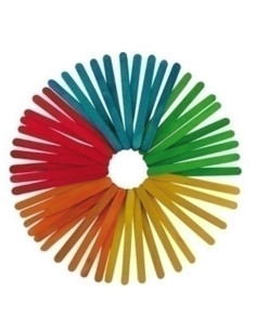 PALILLOS PLANOS FIXO KIDS MADERA COLORES FINOS 114 cm PACK de 50