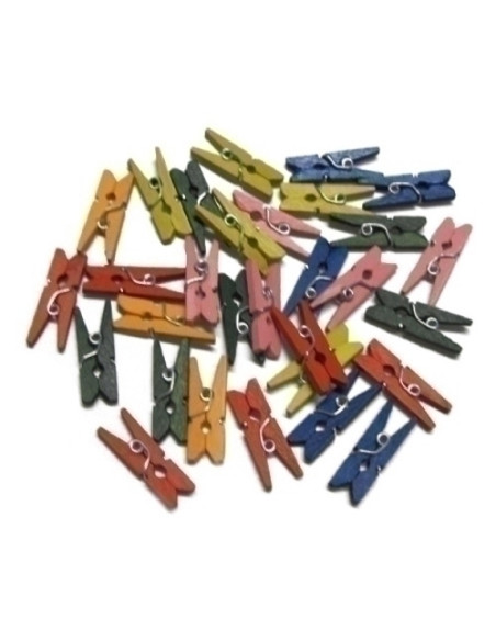 PINZAS SMART MADERA COLORES PACK de 30