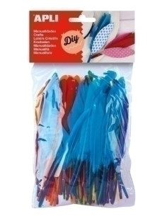 PLUMAS APLI 7-16 cm SURTIDO BOLSA de 100