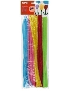 LIMPIA PIPAS VARILLA APLI COLORES NEON SURTIDOS 30 cm BOLSA de 50