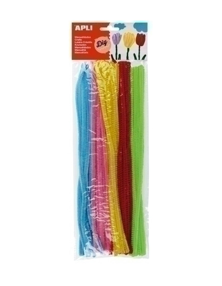 LIMPIA PIPAS VARILLA APLI COLORES NEON SURTIDOS 30 cm BOLSA de 50