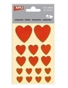 GOMETS APLI CORAZONES BOLSA 3h ROJO 48 uds 00650