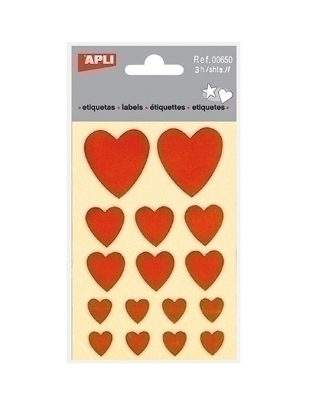 GOMETS APLI CORAZONES BOLSA 3h ROJO 48 uds 00650