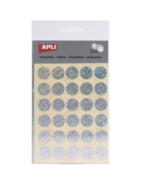 GOMETS APLI METALIZADOS BOLSA 3h CIRCULO Ø 20 mm HOLOGRAFICO 90 uds 11810