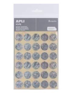 GOMETS APLI METALIZADOS BOLSA 3h CIRCULO Ø 20 mm PLATA 90 uds 11809