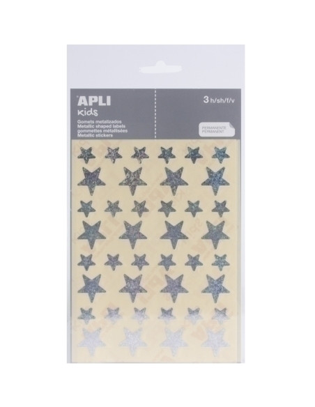 GOMETS APLI METALIZADOS BOLSA 3h ESTRELLA surtGDEy PEQ HOLOGRAFICA 120 uds 11807