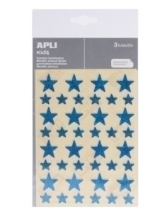GOMETS APLI METALIZADOS BOLSA 3h ESTRELLA surtGDEy PEQ HOLOGRAFICA AZUL 120 uds 12057