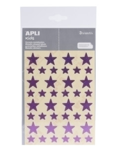 GOMETS APLI METALIZADOS BOLSA 3h ESTRELLA surtGDEy PEQ HOLOGRAFICA LILA 120 uds 12056