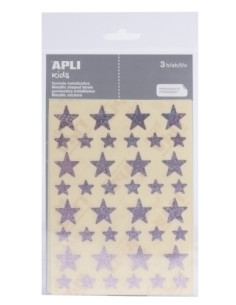 GOMETS APLI METALIZADOS BOLSA 3h ESTRELLA surtGDEy PEQ HOLOGRAFICA ROSA 120 uds 12055