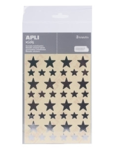GOMETS APLI METALIZADOS BOLSA 3h ESTRELLA surtGDEy PEQ PLATA 120 uds 11806