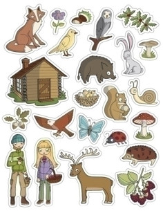 GOMETS APLI TEMATICOS BOLSA  3h REMOVIBLES EL BOSQUE 69 uds 11432