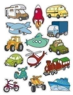 GOMETS APLI TEMATICOS BOLSA  3h REMOVIBLES TRANSPORTES 45 uds 11442