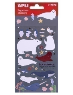 STICKERS APLI BOLSA 1h ANIMALES MARINOS 17872