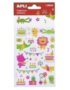 STICKERS APLI BOLSA 1h ANIMALES NEON 18044