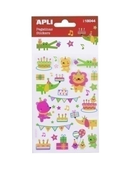 STICKERS APLI BOLSA 1h ANIMALES NEON 18044
