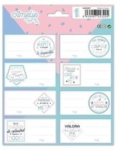 ETIQUETA ESCOLAR ERIK 158x20 AMELIE PASTEL COLLECTION