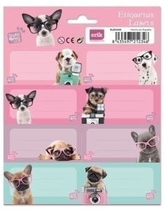 ETIQUETA ESCOLAR ERIK 158x20 STUDIO PETS DOGS