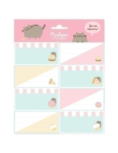 ETIQUETA ESCOLAR ERIK 8x4 cm PUSHEEN FOODIE COLLECTION 16 ud