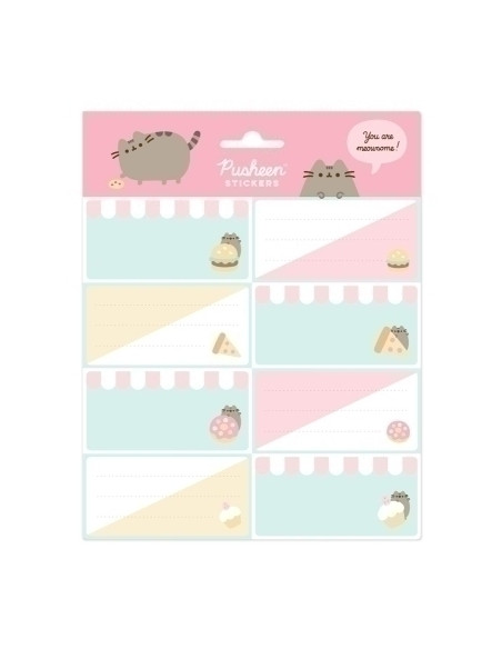 ETIQUETA ESCOLAR ERIK 8x4 cm PUSHEEN FOODIE COLLECTION 16 ud