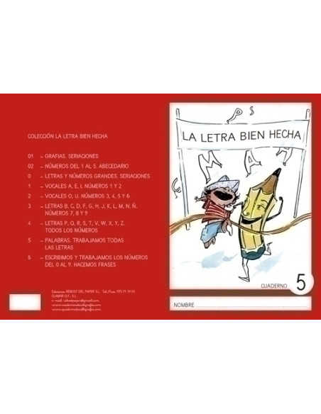 CUADERNO REBOST CAS LA LETRA BIEN HECHA  MAYUSCULAS  N 5