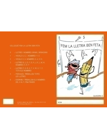 CUADERNO REBOST CAT FEM LA LLETRA BEN FETA  MAJUSCULAS  N 0